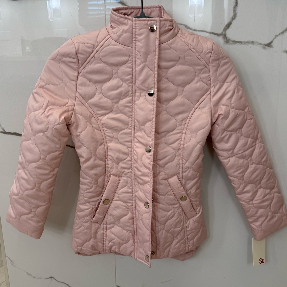 NWT SO quilted barn jacket girls 7/8 - Picture 6 of 7